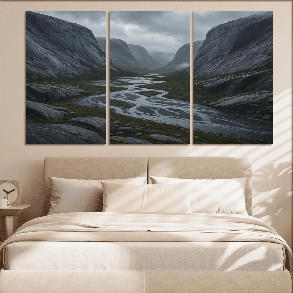 Rainwashed Granite Valley With Braided River art trends
