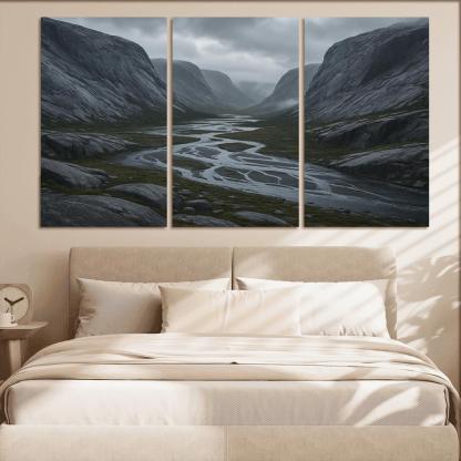 Rainwashed Granite Valley With Braided River art trends