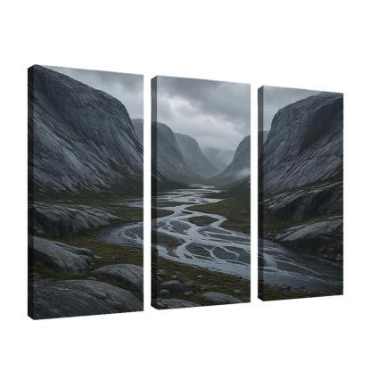Rainwashed Granite Valley With Braided River art trends
