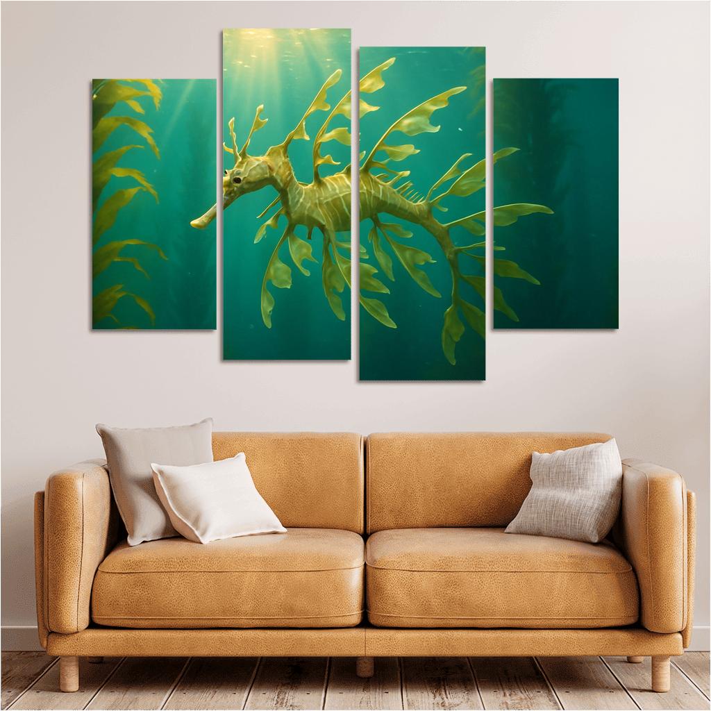 Leafy Seadragon Drifting Through Kelp Forest Light wall decor