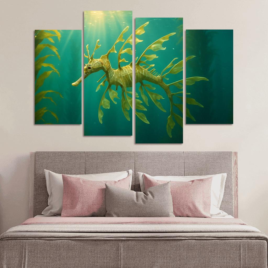 Leafy Seadragon Drifting Through Kelp Forest Light wall decor