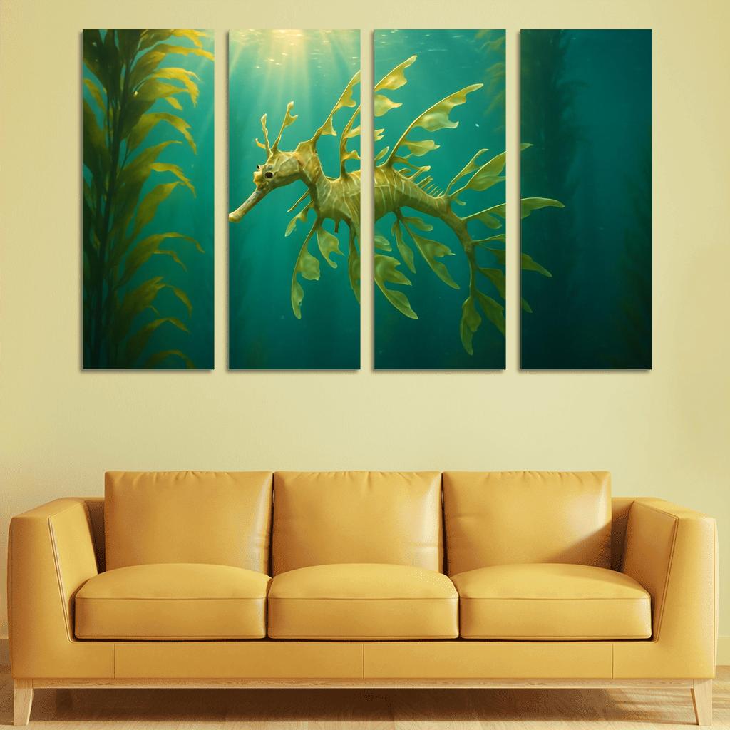Leafy Seadragon Drifting Through Kelp Forest Light wall decor