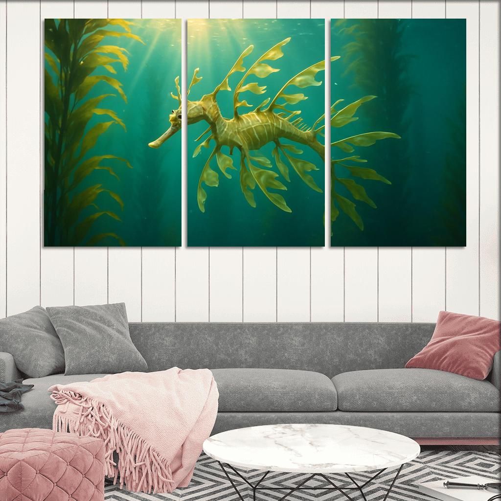 Leafy Seadragon Drifting Through Kelp Forest Light wall decor