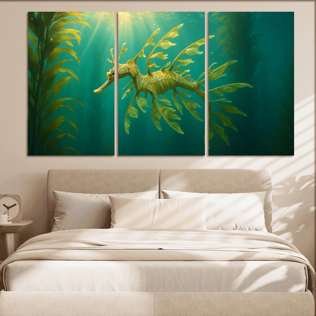 Leafy Seadragon Drifting Through Kelp Forest Light wall decor
