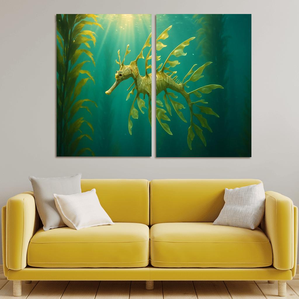 Leafy Seadragon Drifting Through Kelp Forest Light wall decor