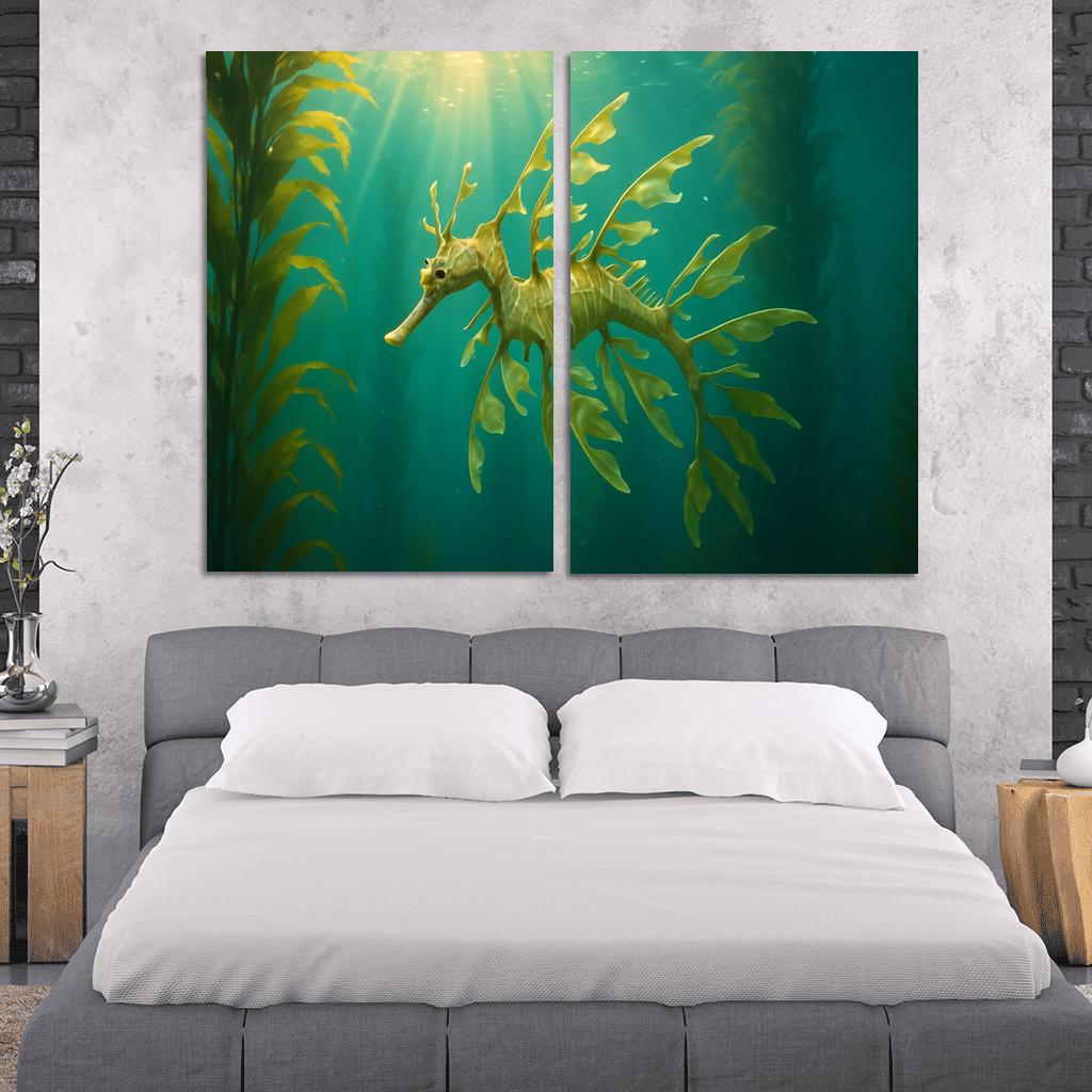 Leafy Seadragon Drifting Through Kelp Forest Light wall decor