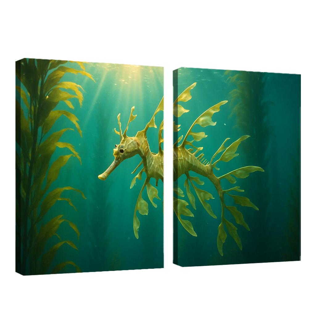 Leafy Seadragon Drifting Through Kelp Forest Light wall decor