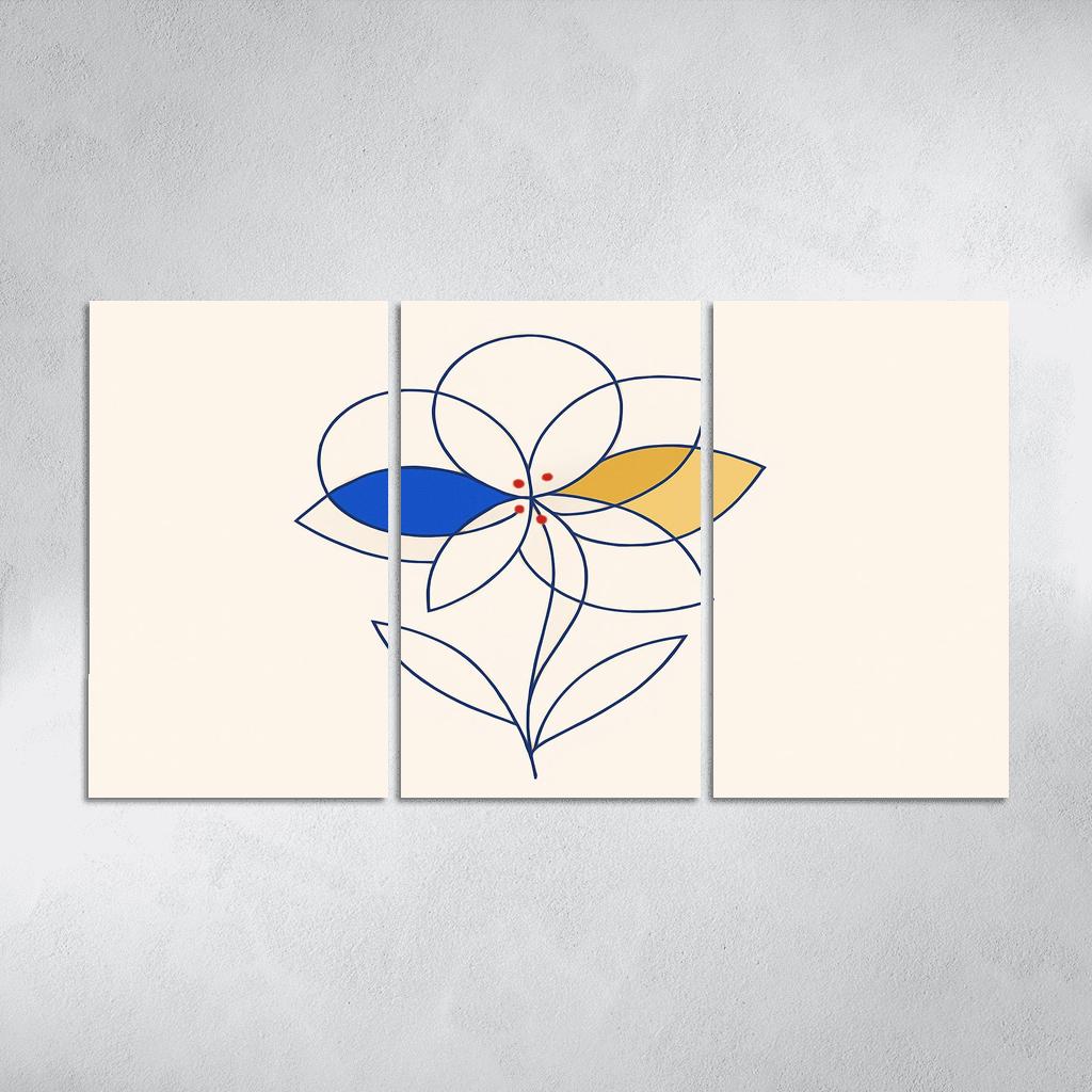 Cobalt Petal Geometry modern paintings frame