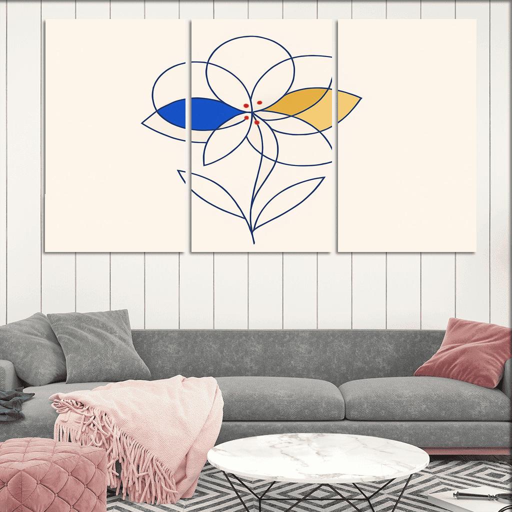 Cobalt Petal Geometry modern paintings frame