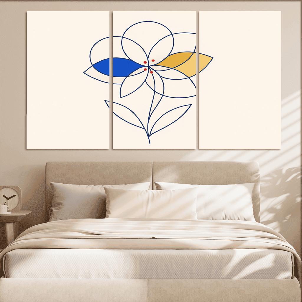 Cobalt Petal Geometry modern paintings frame