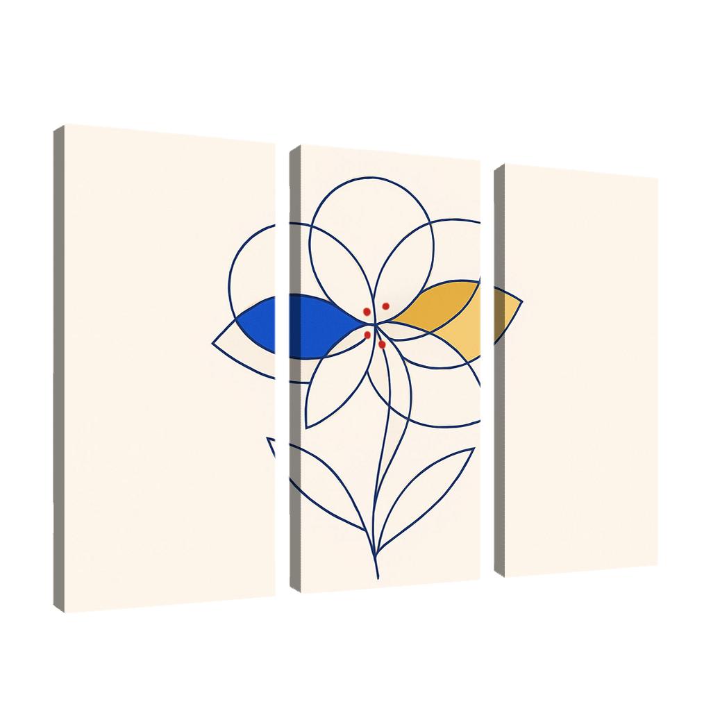 Cobalt Petal Geometry modern paintings frame