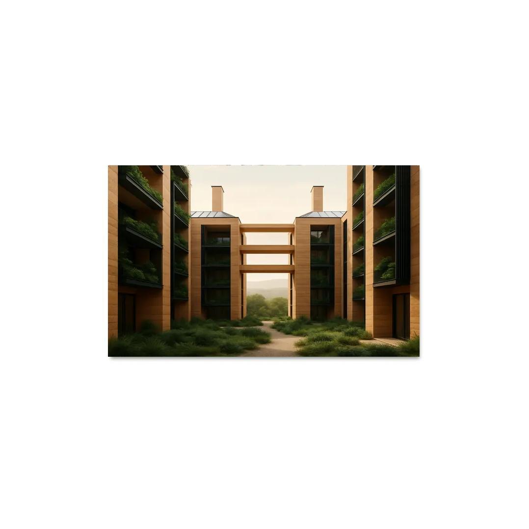 Carbon Negative Rammed Earth Atrium Towers one-piece frames