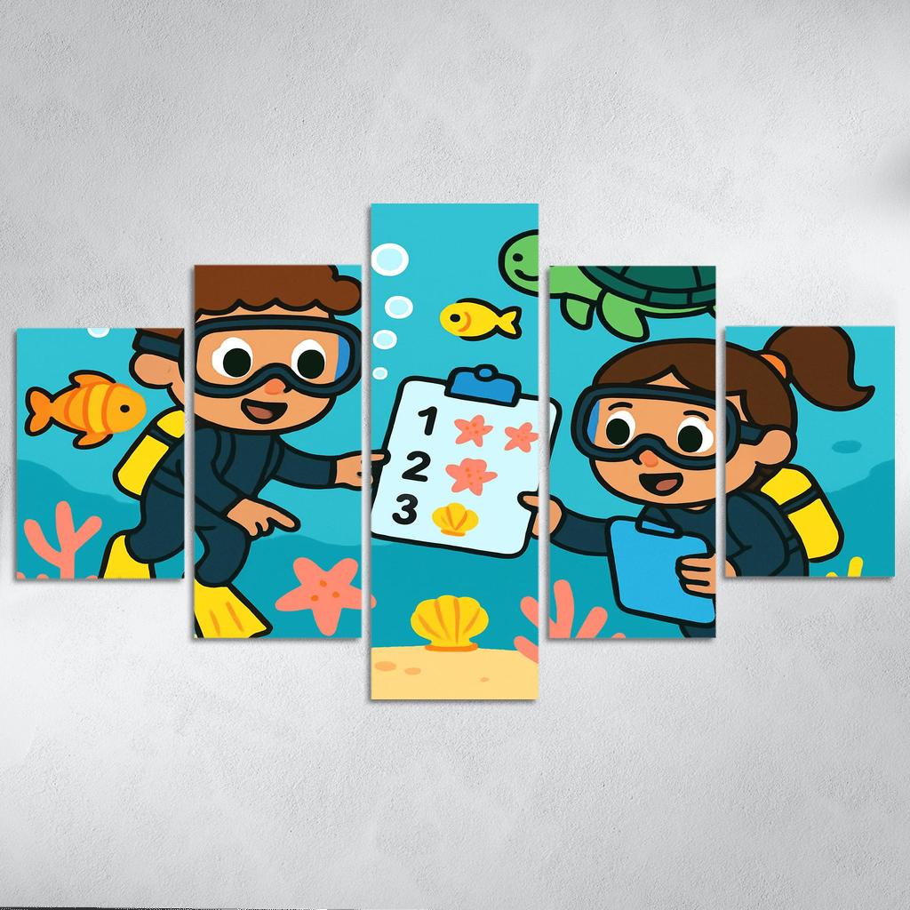 Coral Reef Math Scouts canvas paintings frame