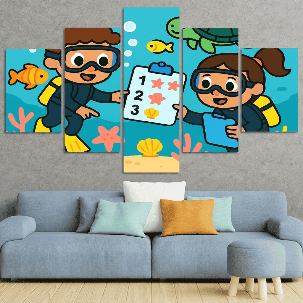 Coral Reef Math Scouts canvas paintings frame