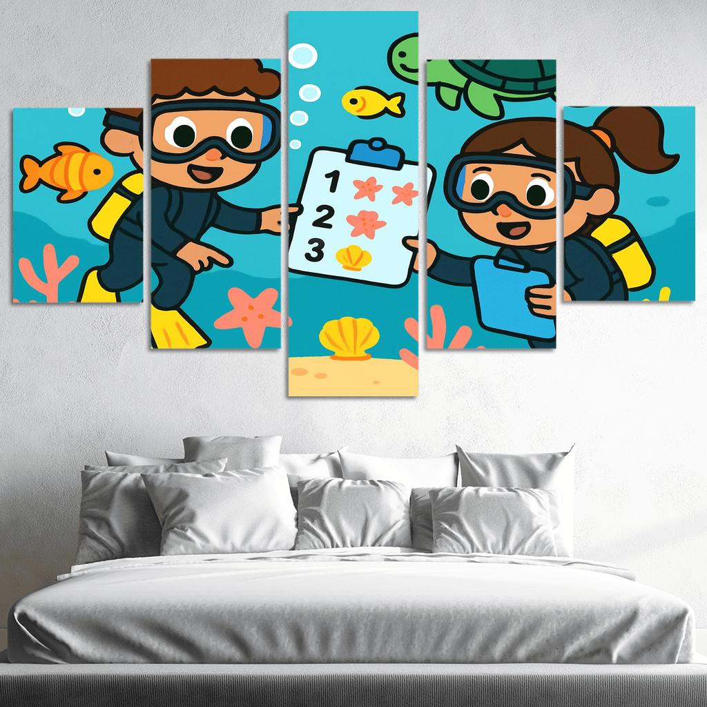 Coral Reef Math Scouts canvas paintings frame