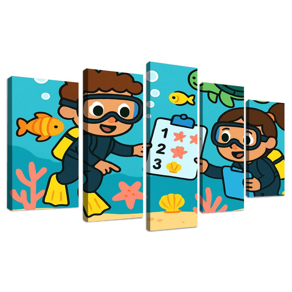 Coral Reef Math Scouts canvas paintings frame