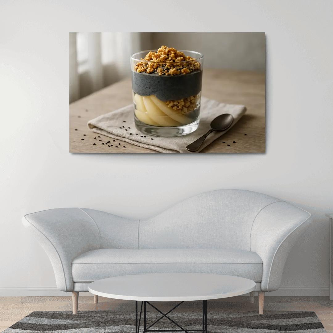 Black Sesame Pear Parfait With Ginger Maple Crumble one-piece frames