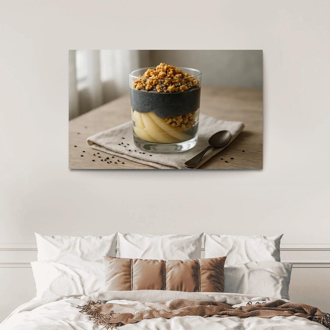Black Sesame Pear Parfait With Ginger Maple Crumble one-piece frames