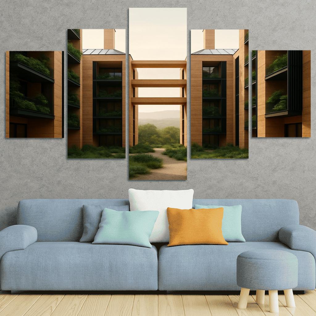 Carbon Negative Rammed Earth Atrium Towers one-piece frames