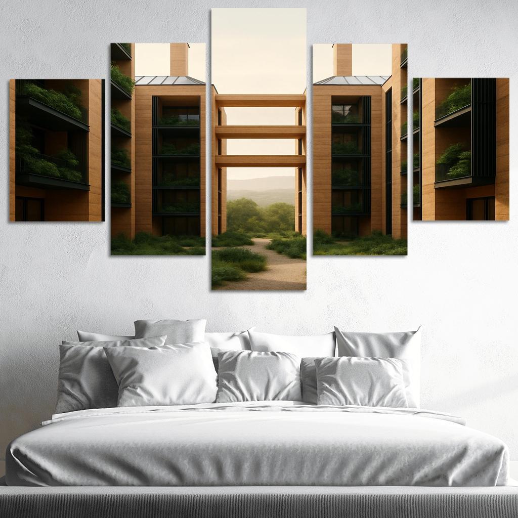 Carbon Negative Rammed Earth Atrium Towers one-piece frames