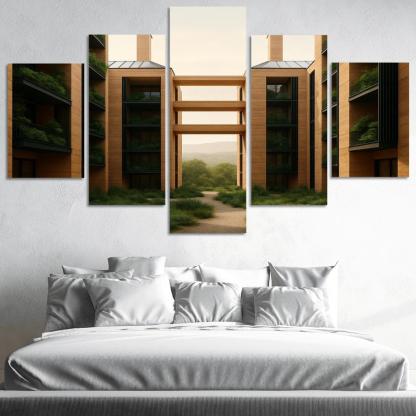 Carbon Negative Rammed Earth Atrium Towers one-piece frames