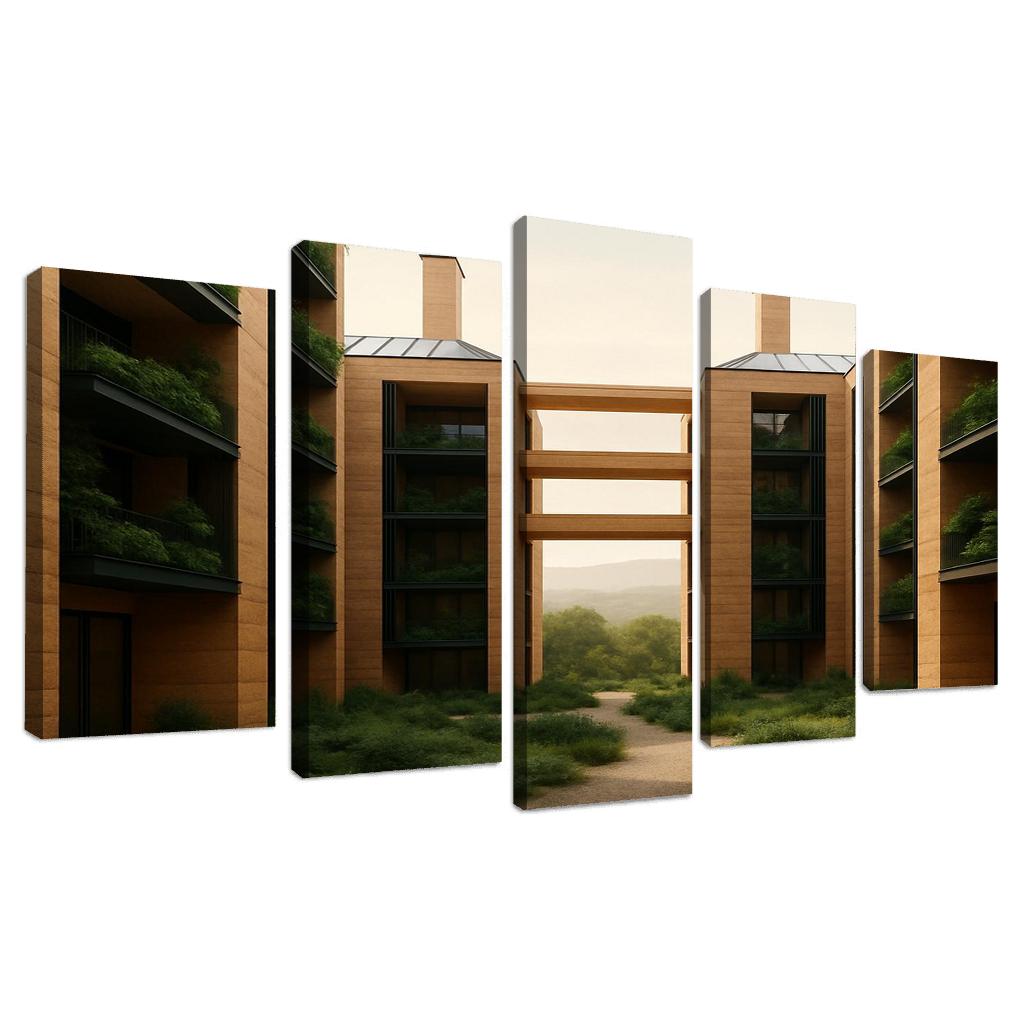 Carbon Negative Rammed Earth Atrium Towers one-piece frames