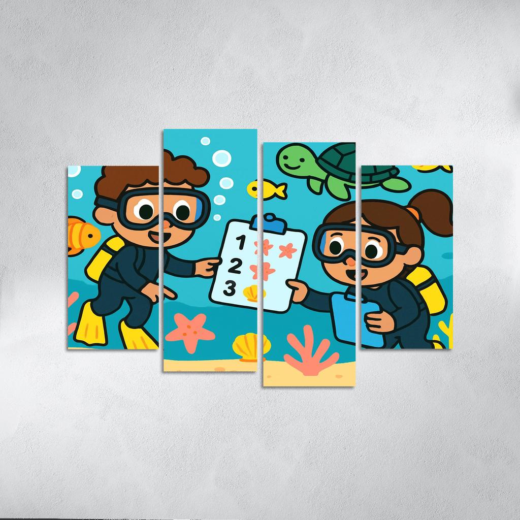 Coral Reef Math Scouts canvas paintings frame