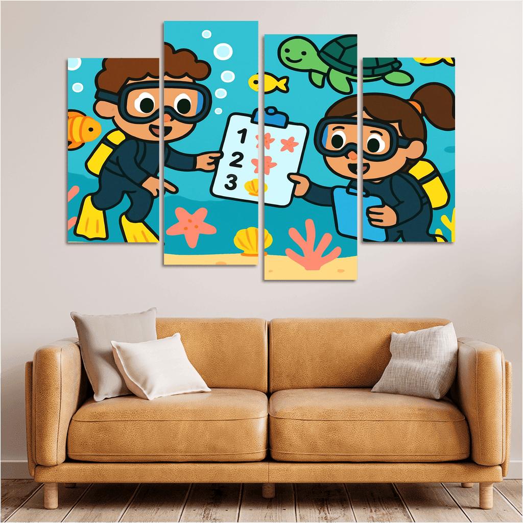 Coral Reef Math Scouts canvas paintings frame