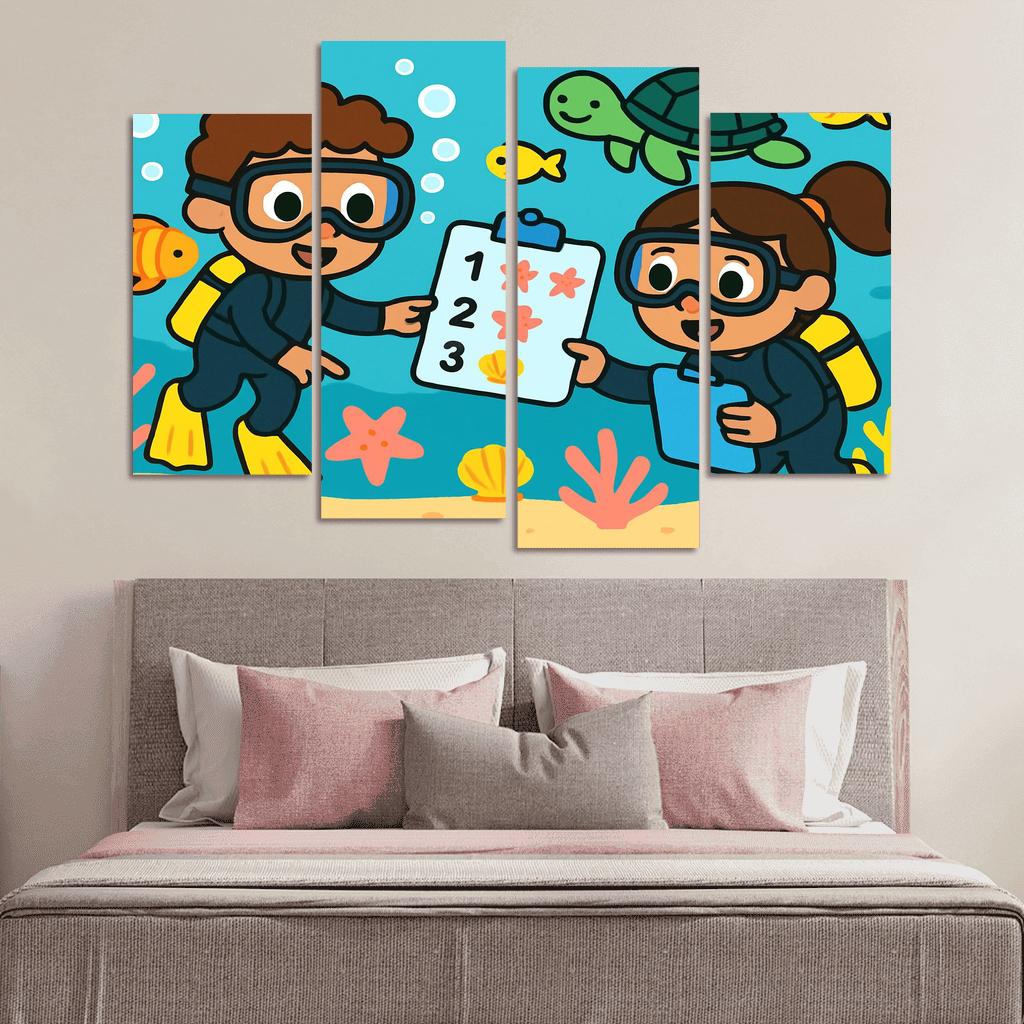 Coral Reef Math Scouts canvas paintings frame