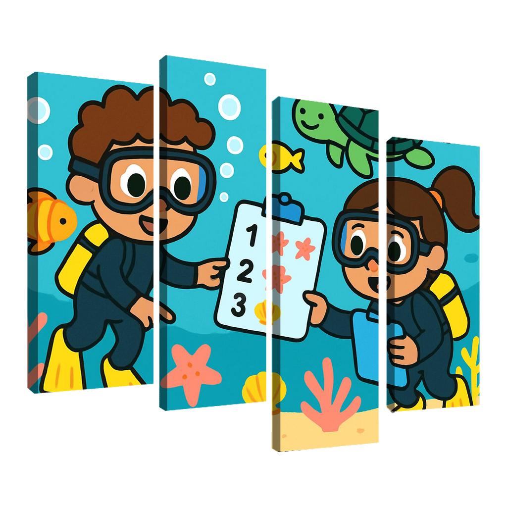 Coral Reef Math Scouts canvas paintings frame