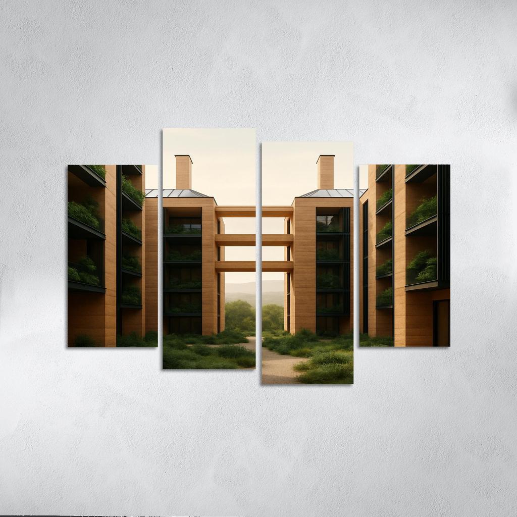 Carbon Negative Rammed Earth Atrium Towers one-piece frames