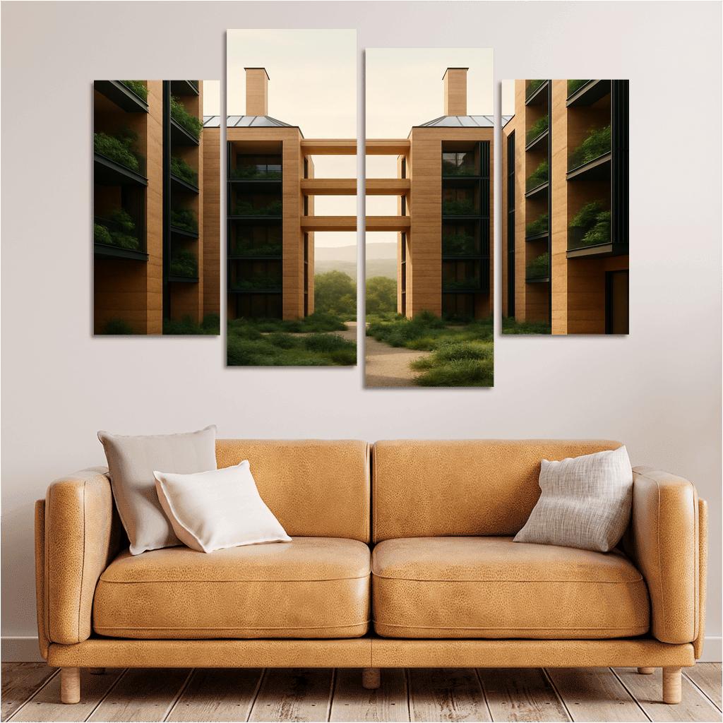 Carbon Negative Rammed Earth Atrium Towers one-piece frames