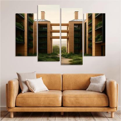 Carbon Negative Rammed Earth Atrium Towers one-piece frames