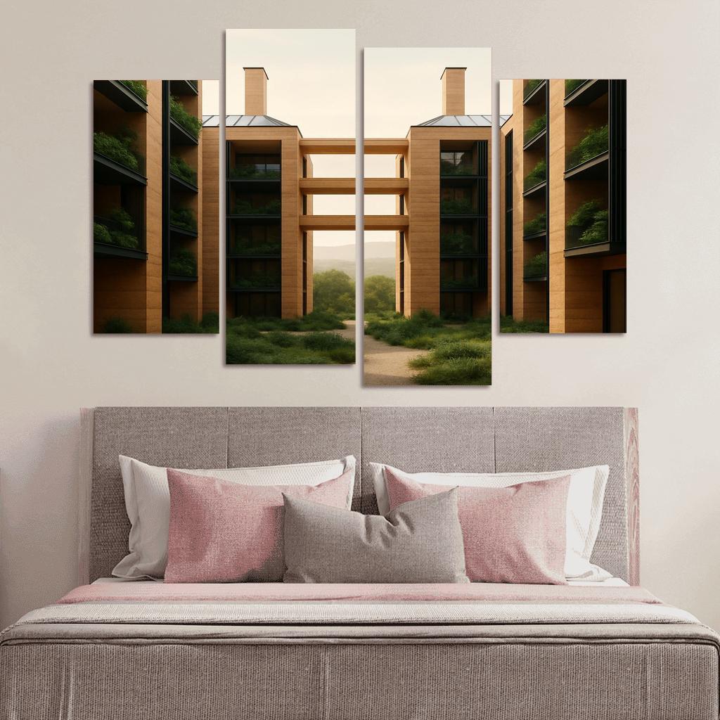 Carbon Negative Rammed Earth Atrium Towers one-piece frames