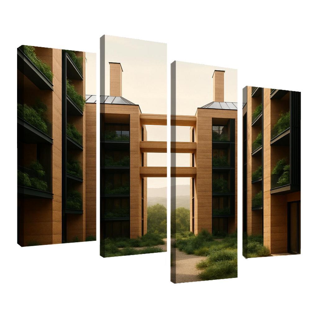 Carbon Negative Rammed Earth Atrium Towers one-piece frames