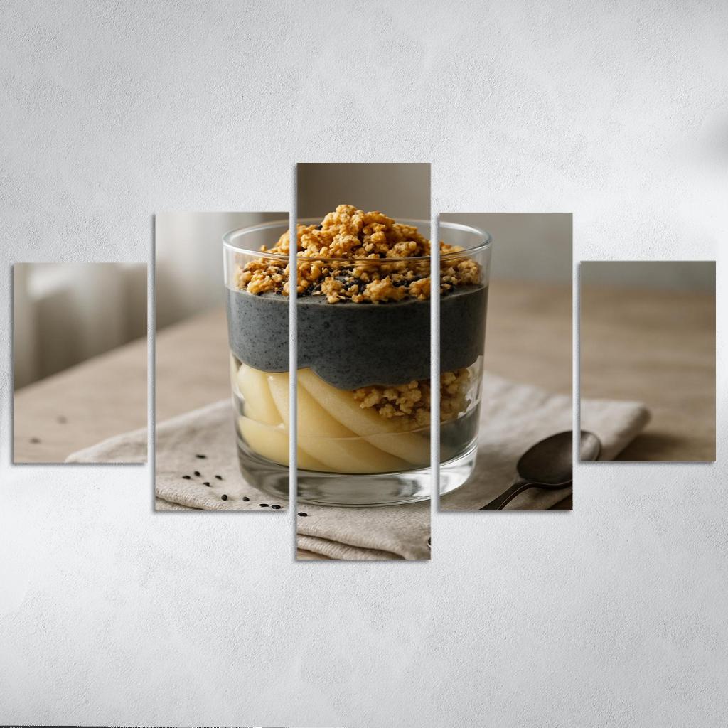 Black Sesame Pear Parfait With Ginger Maple Crumble one-piece frames
