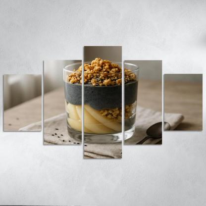 Black Sesame Pear Parfait With Ginger Maple Crumble one-piece frames