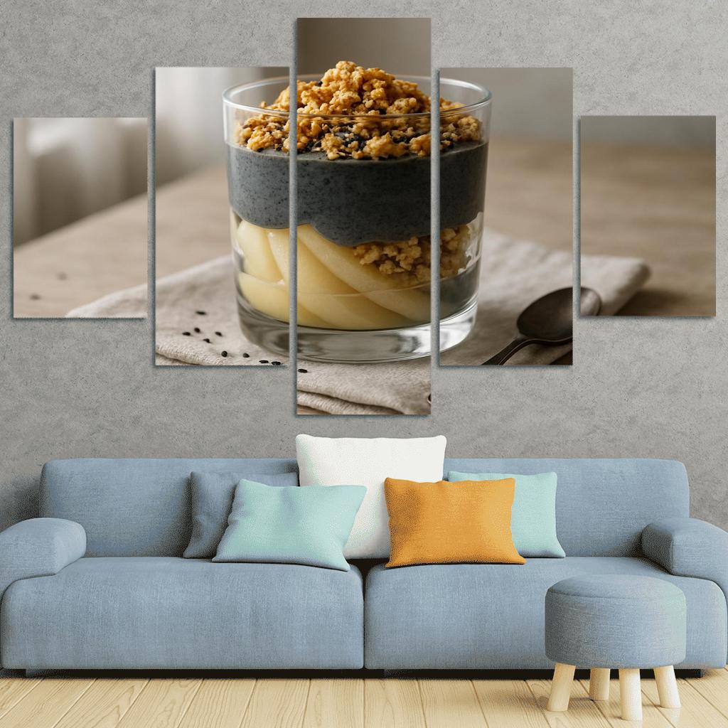 Black Sesame Pear Parfait With Ginger Maple Crumble one-piece frames