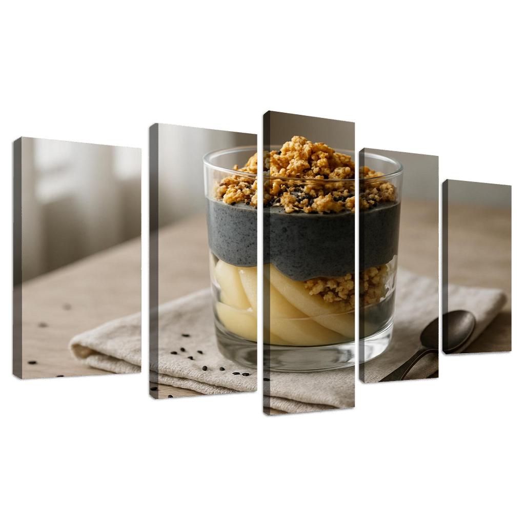 Black Sesame Pear Parfait With Ginger Maple Crumble one-piece frames