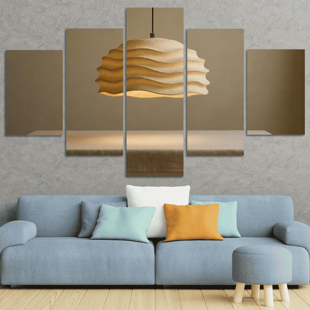 Sculptural Paper Pulp Pendant Light With Soft Ripples wall decor