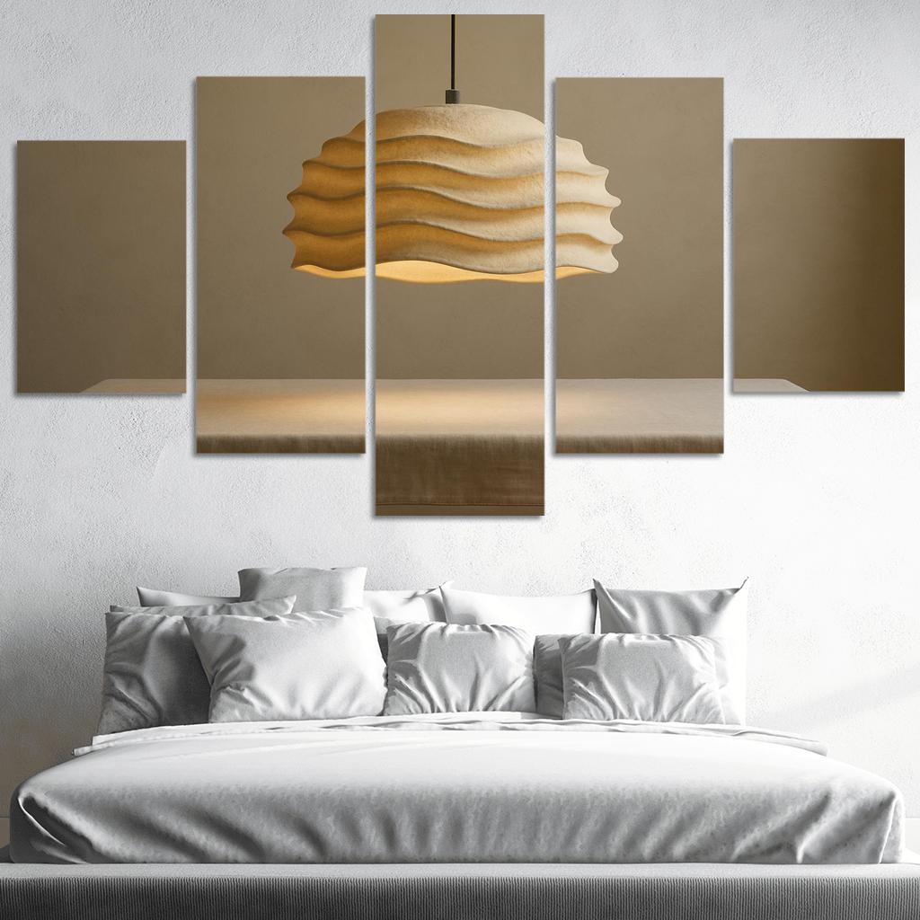 Sculptural Paper Pulp Pendant Light With Soft Ripples wall decor