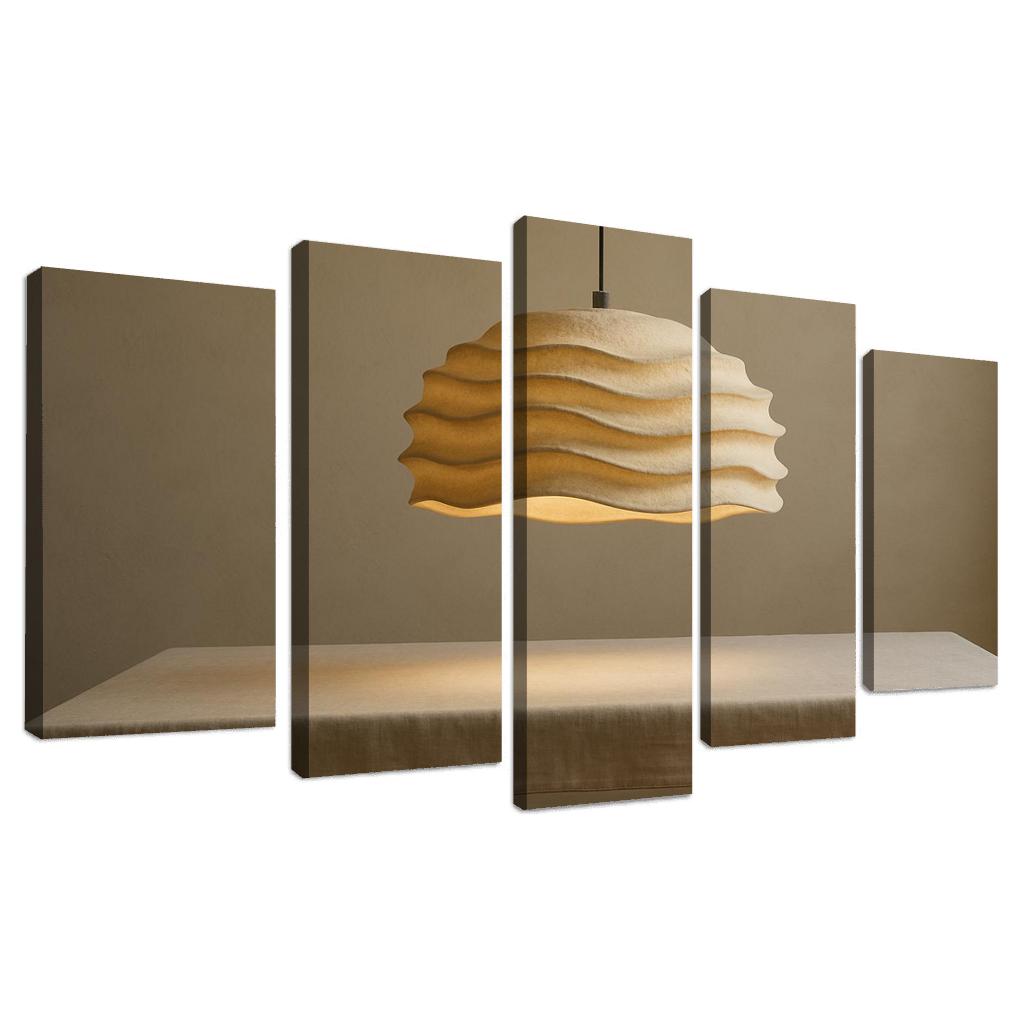 Sculptural Paper Pulp Pendant Light With Soft Ripples wall decor
