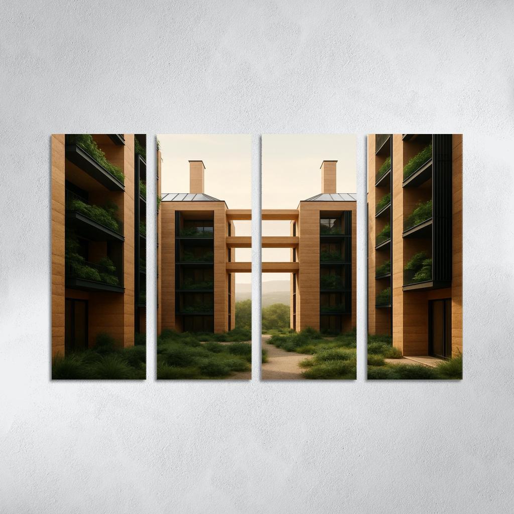 Carbon Negative Rammed Earth Atrium Towers one-piece frames