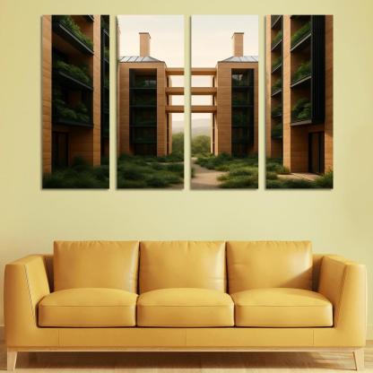 Carbon Negative Rammed Earth Atrium Towers one-piece frames
