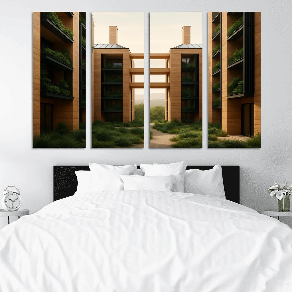 Carbon Negative Rammed Earth Atrium Towers one-piece frames
