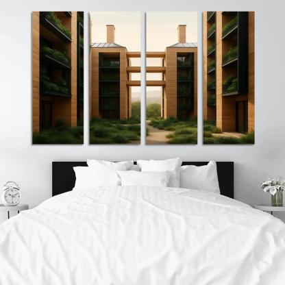 Carbon Negative Rammed Earth Atrium Towers one-piece frames