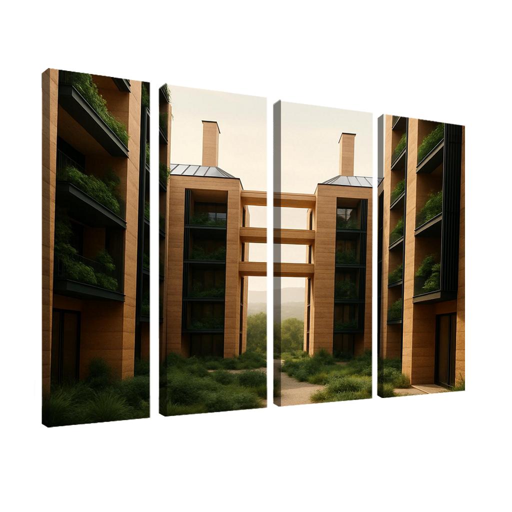 Carbon Negative Rammed Earth Atrium Towers one-piece frames