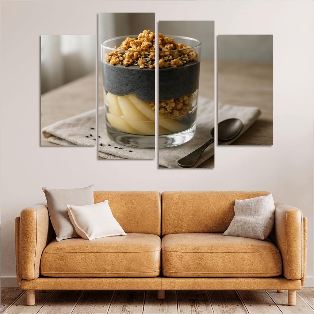 Black Sesame Pear Parfait With Ginger Maple Crumble one-piece frames