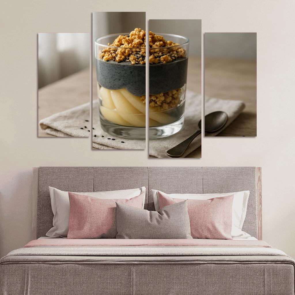 Black Sesame Pear Parfait With Ginger Maple Crumble one-piece frames