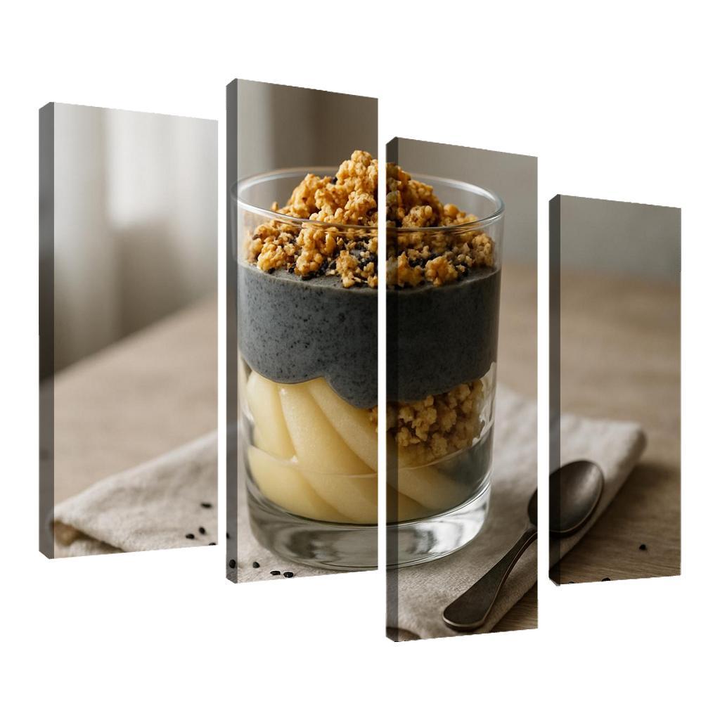 Black Sesame Pear Parfait With Ginger Maple Crumble one-piece frames